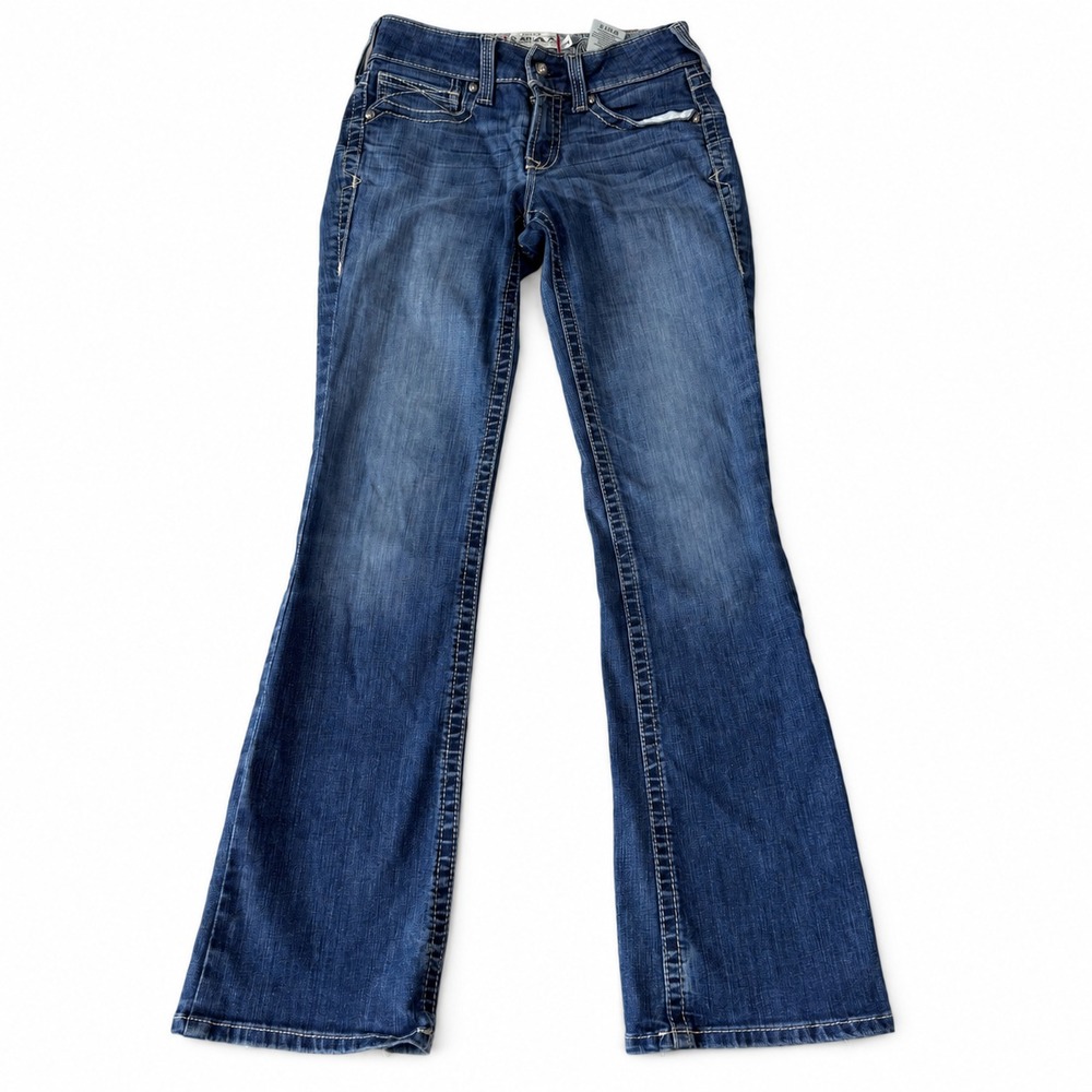 Ariat REAL Spitfire Jeans Womens 27R Blue Mid Rise Stretch Original Bootcut